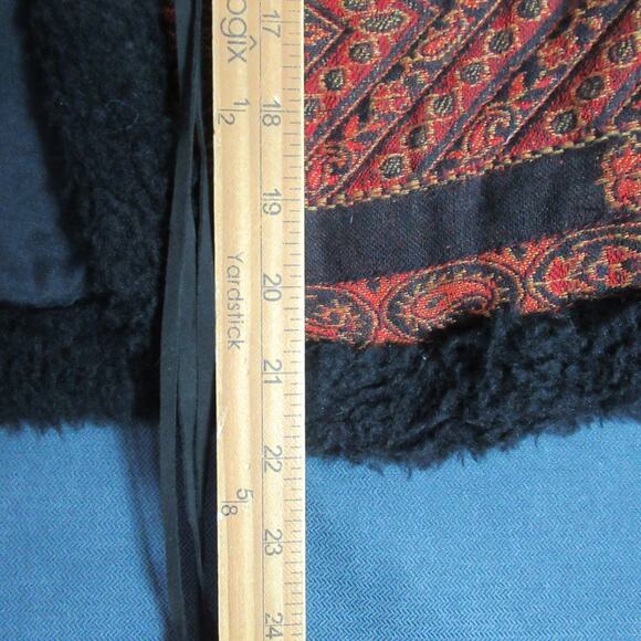 Vintage Anage Vest Womens Medium Wool Fur Lined Southwestern Aztec Hipster 90s - Picture 5 of 9